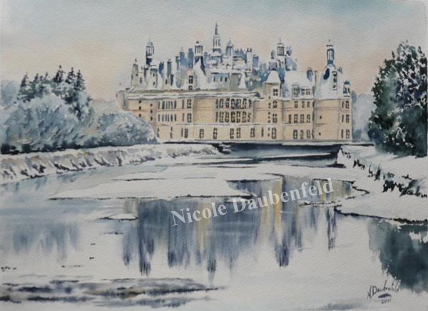 chambord sous la neige