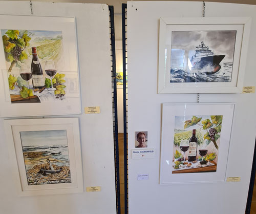 aquarelles de N Daubenfeld  exposées en 2024 à St Yrieix la perche